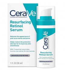 CeraVe Retinol Serum for Post-Acne Marks and Skin Texture Pore Refining Brightening Facial Serum with Retinol and Niacinamide 30ml